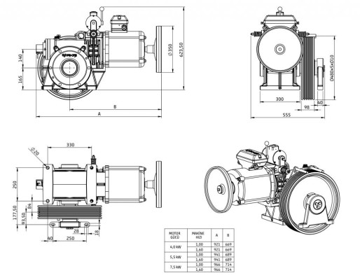Лебедка редукторная ZF-82 с БО Лебедка редукторная ZF-82 с БО
