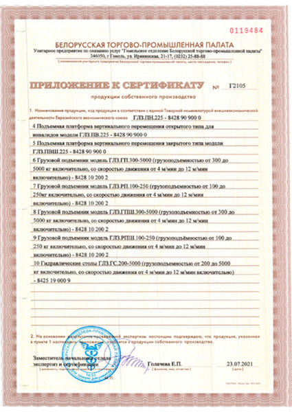 Сертификат продукции собственного производства Сертификат продукции собственного производства